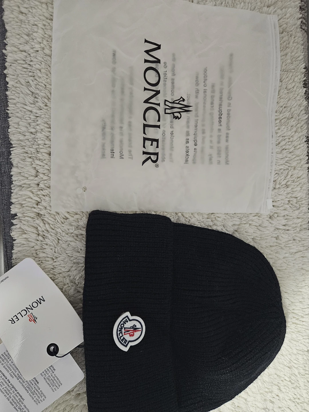 Moncler Black Beanie Hat - New with Tags