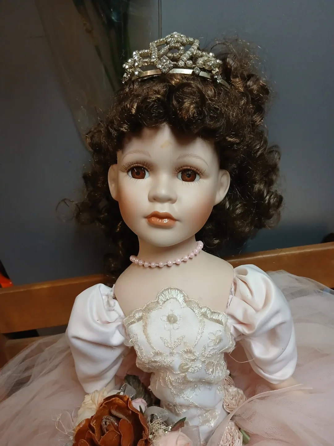 Porcelain Doll with pale Pink Dress image indicator(3)