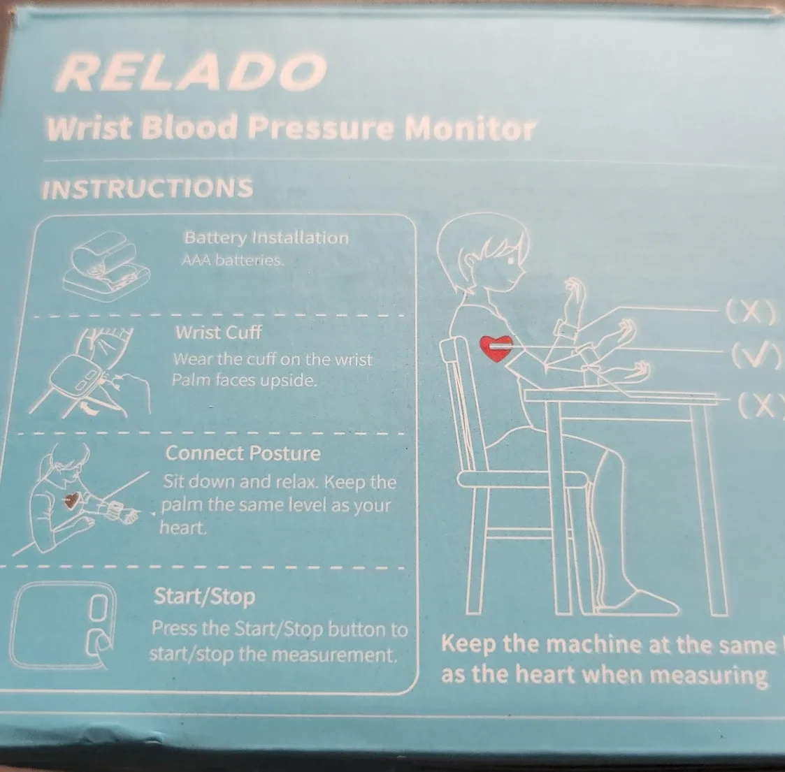 RELADO Wrist Blood Pressure Monitor W06 - New