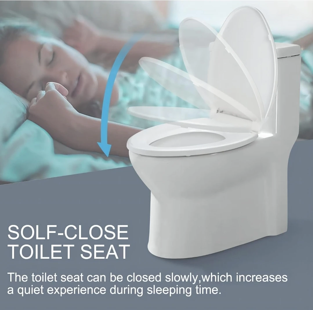 Soft-Close Elongated Toilet Seat – SAILTOK 18.5” No-Slam | White - photo 5