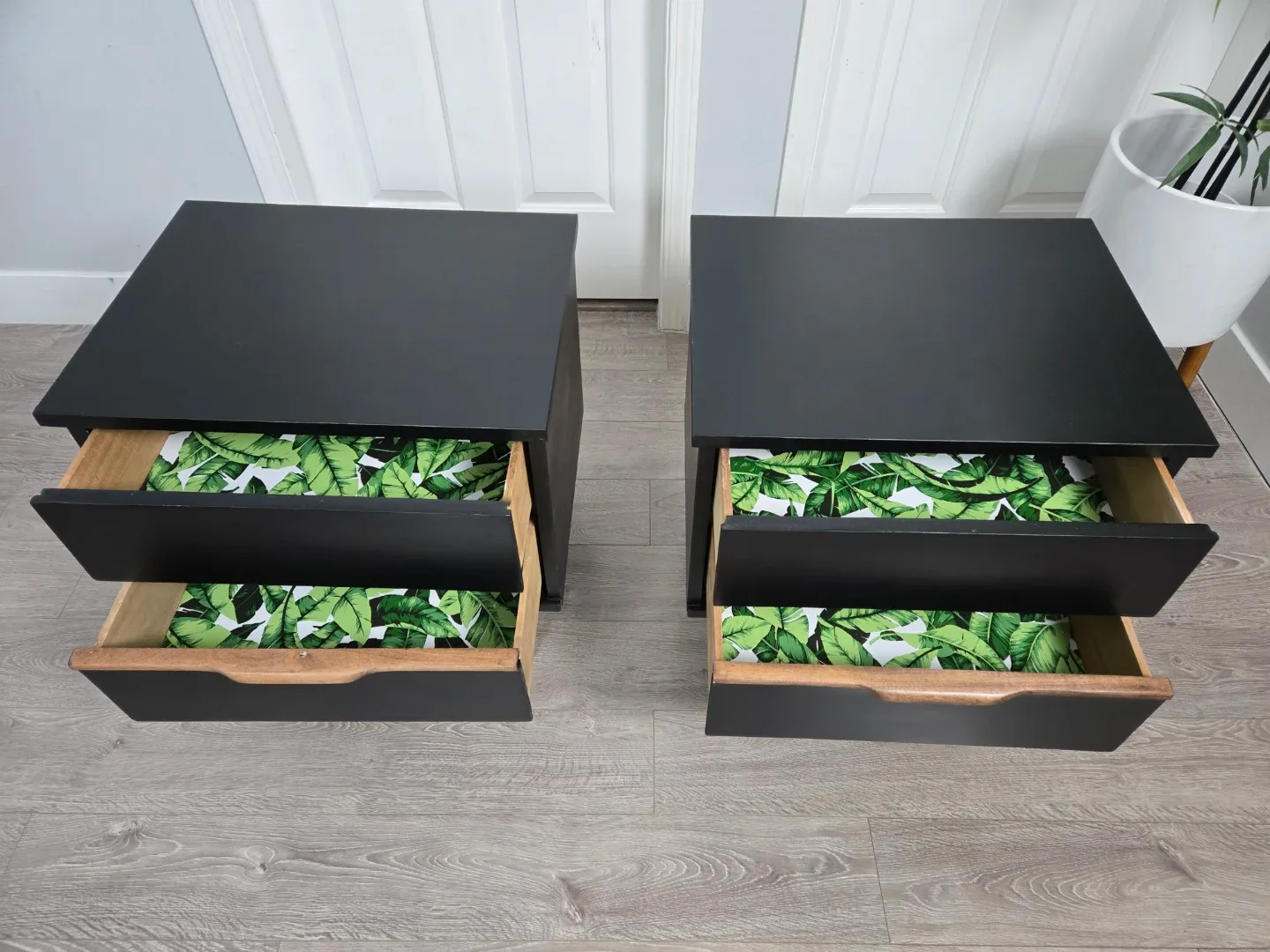 2 x Newly refinished mcm mid century modern nightstands image indicator(9)