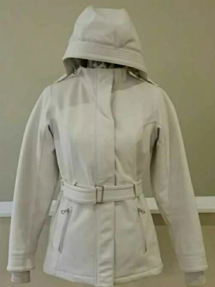 The North Face TNF APEX White Hooded Belted Jacket - Size S