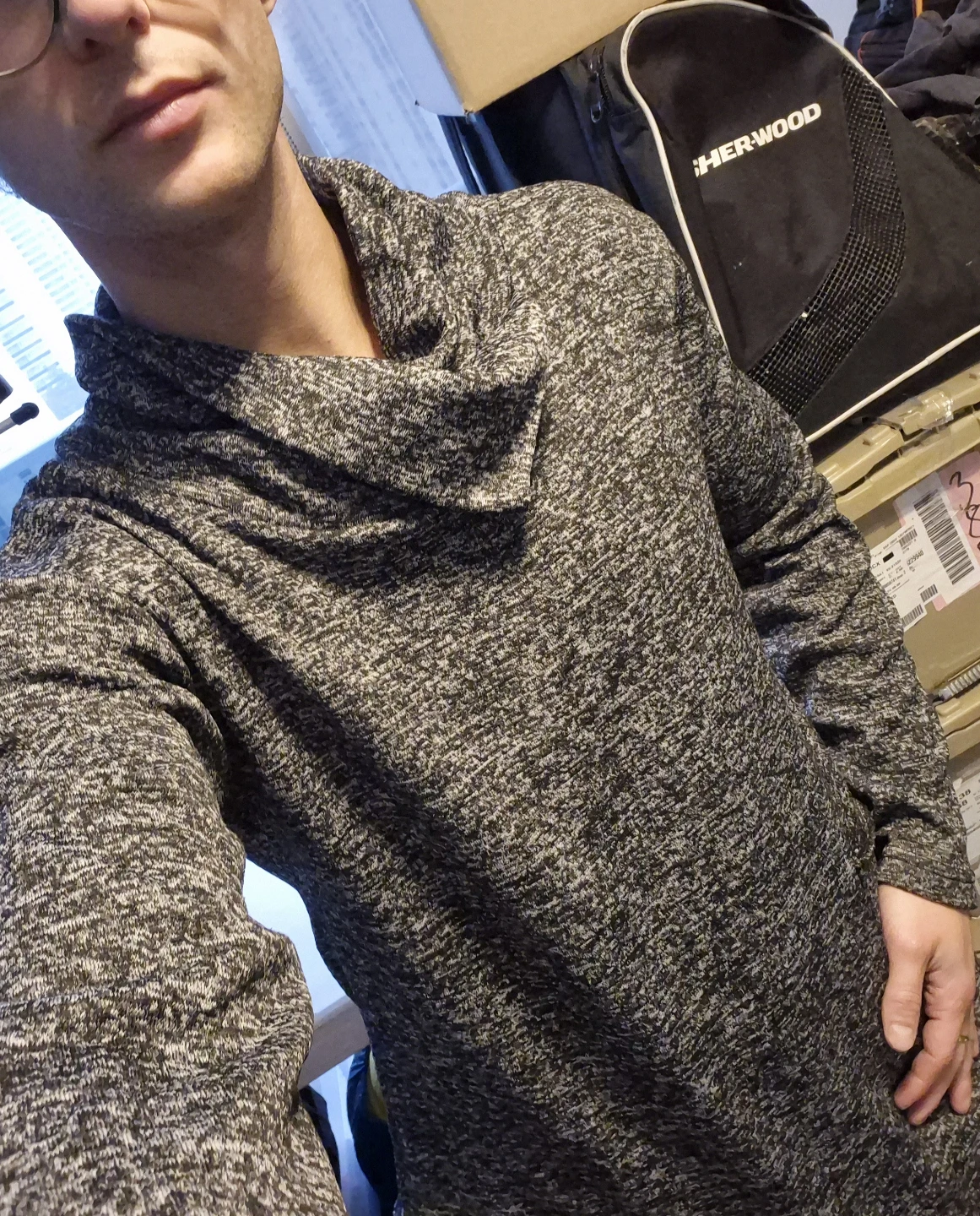 Grey Knit Cowl Neck Sweater - photo 2