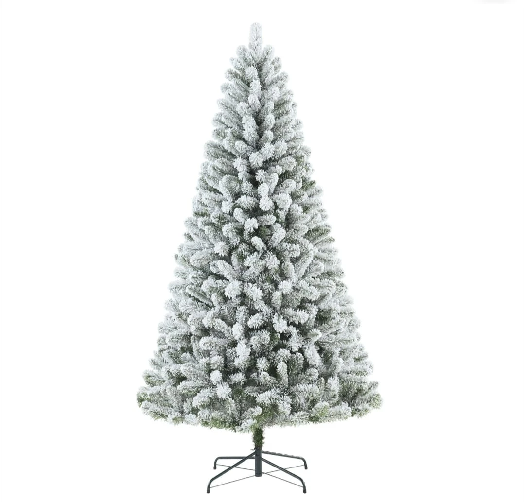Flocked Christmas Tree with Lights