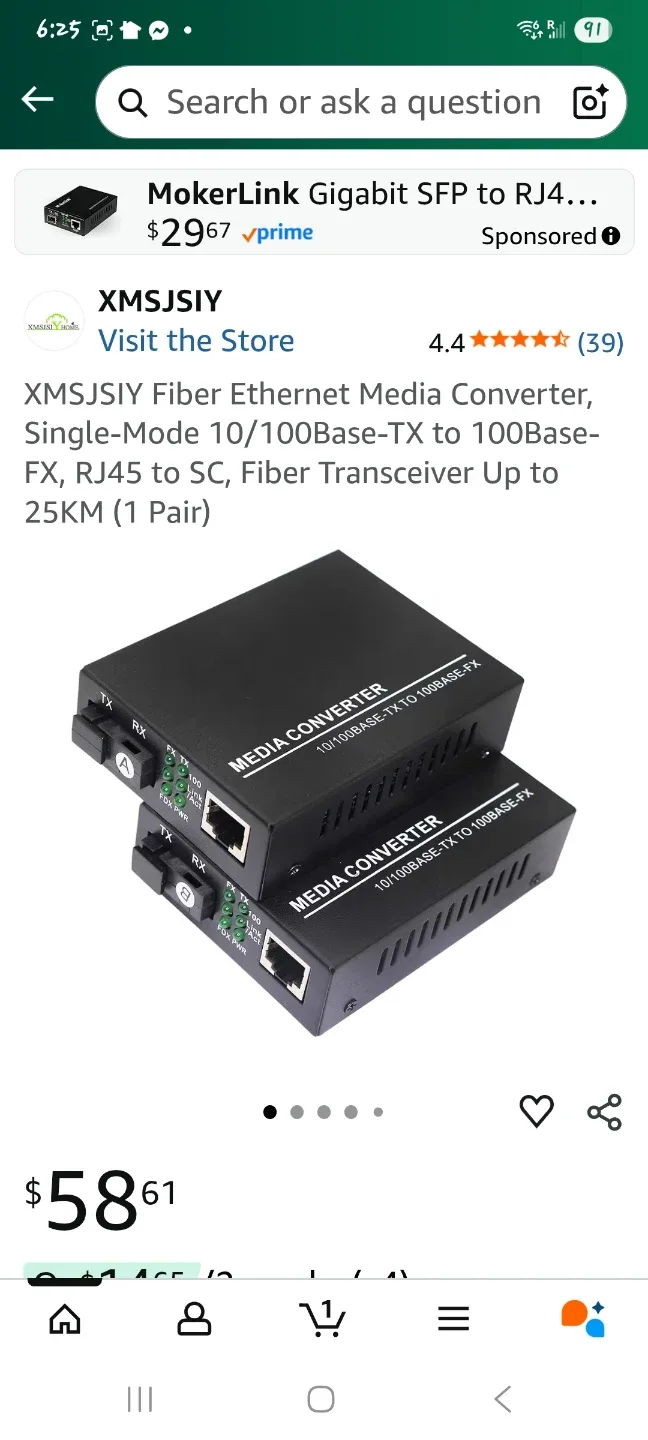 Fiber Ethernet Media Converter- NEW