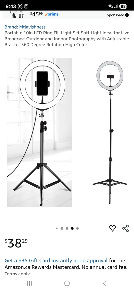 Mtlavishness 10in LED Ring Light w/ Stand - photo 2