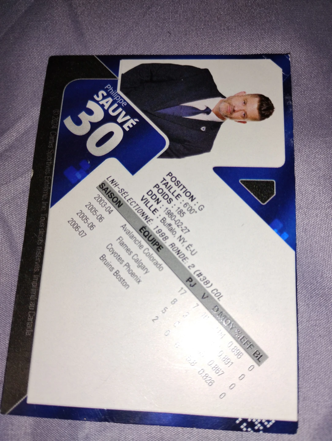 Philippe Sauvé Hockey Card - photo 2