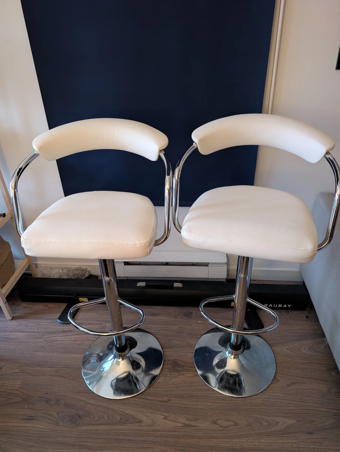 Two white barstools - photo 2