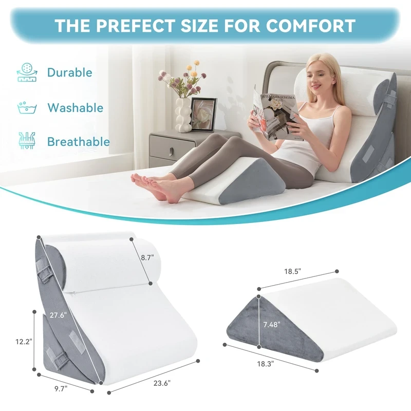 Kingfun 4pcs Orthopedic Bed Wedge Pillow Set - photo 4