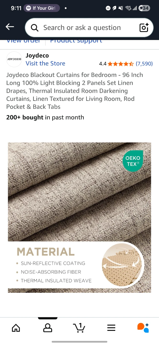 Blackout Curtains 96 Inch - Linen Textured - photo 2