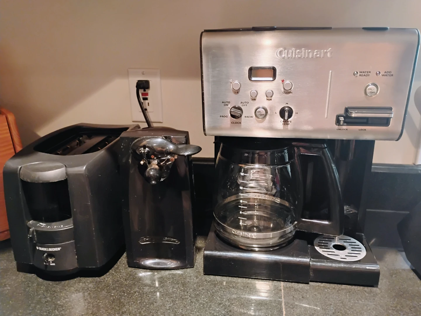 Cuisinart Coffee Maker & Black+Decker Toaster and Can Opener.