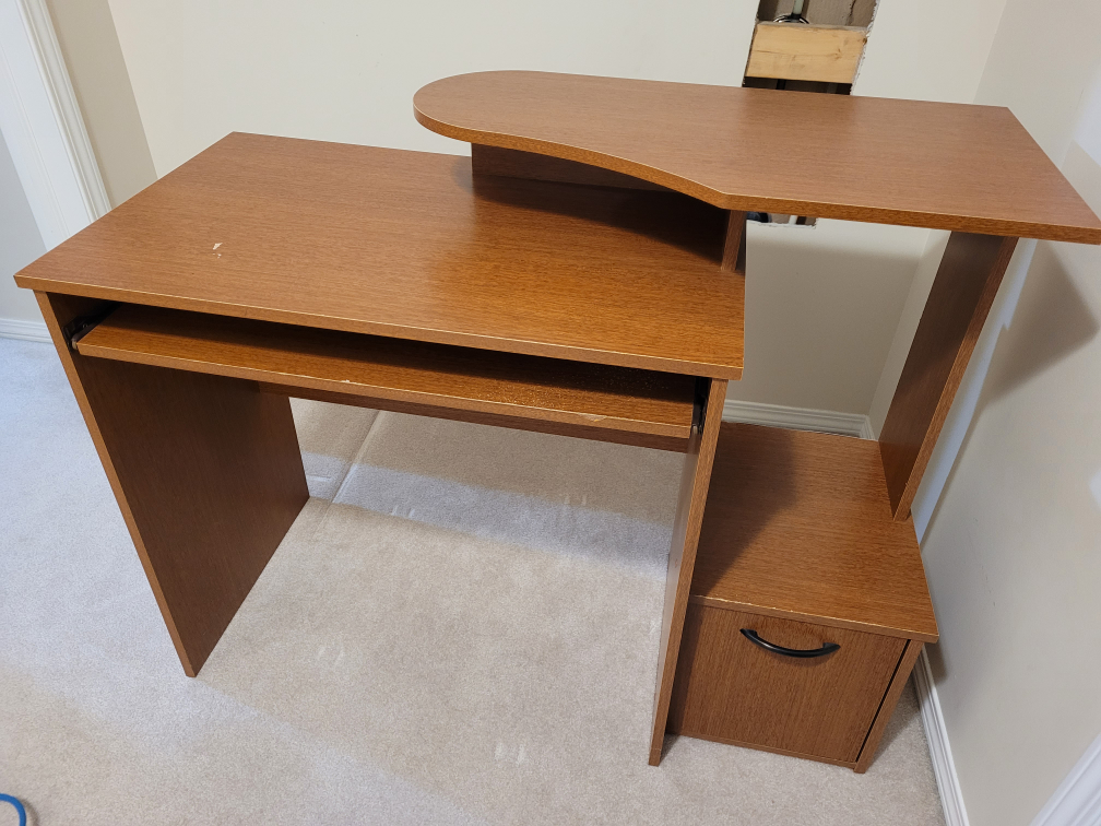 Wood Computer Desk with Slide-Out Keyboard Tray - photo 3