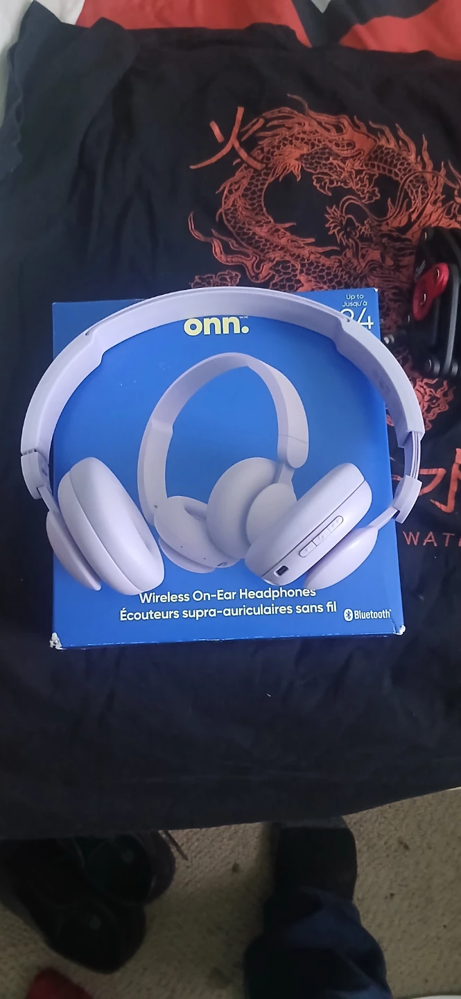 onn. Wireless On-Ear Headphones - Lilac