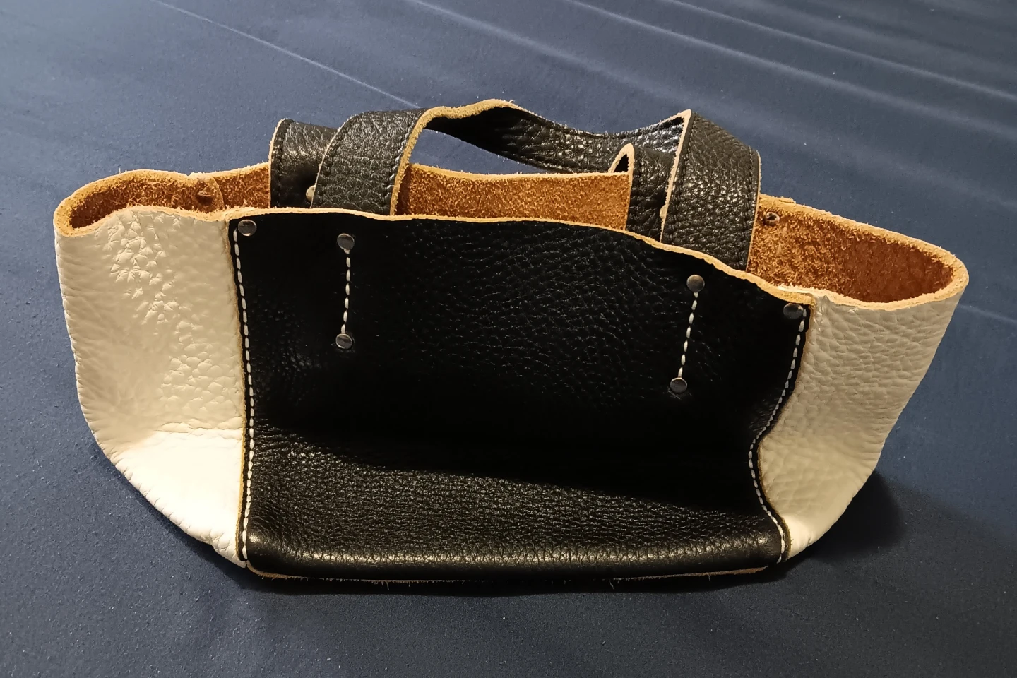 Roots Leather Handbag - Black & White - photo 4