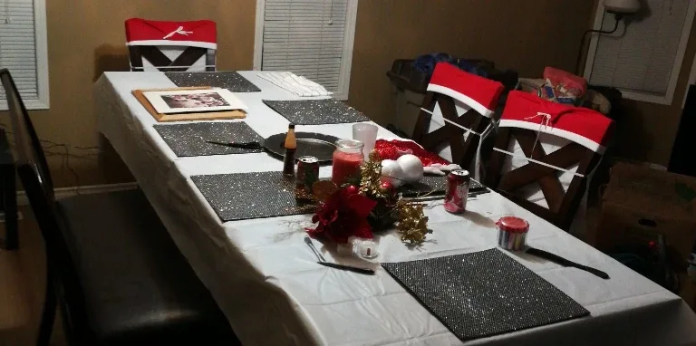 Solid wood bar height table with chairs, bench and leaves image indicator(2)