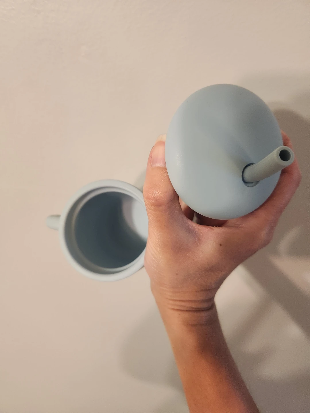 Silicone Sippy Cup with Straw - Blue - photo 3