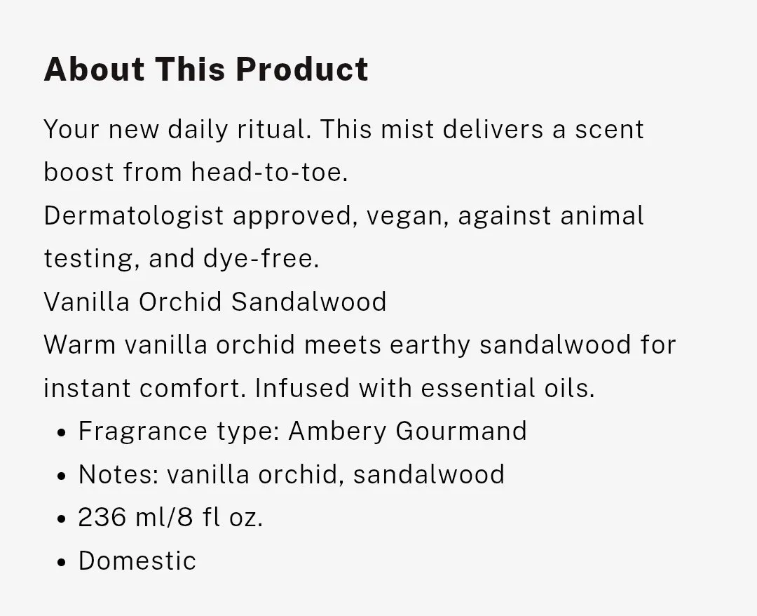 Victoria's Secret Vanilla Orchid Sandalwood Hair & Body Mist image indicator(3)