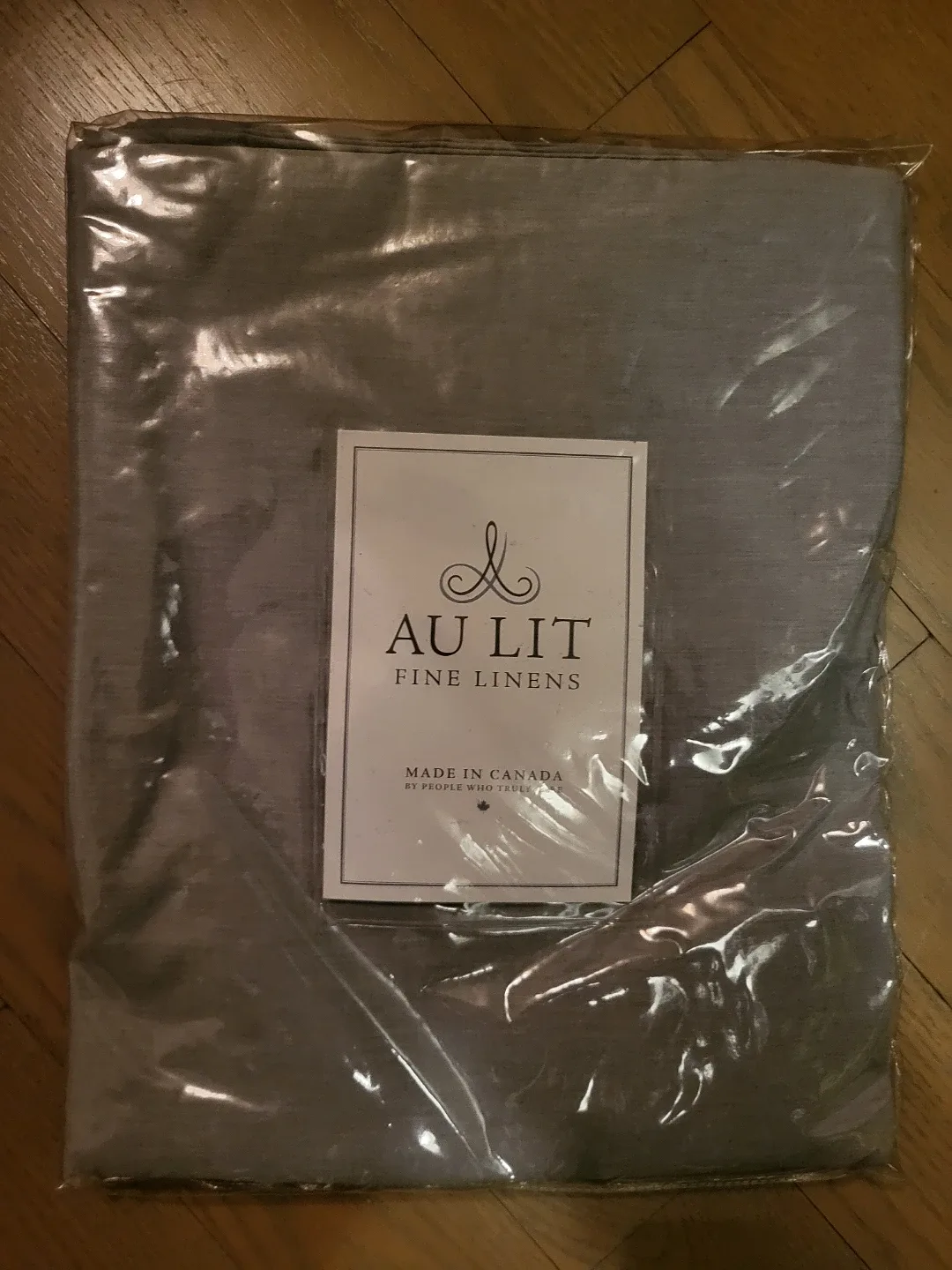 Au Lit Fine Linens Chambray Gris Flat Sheet #Cleanout