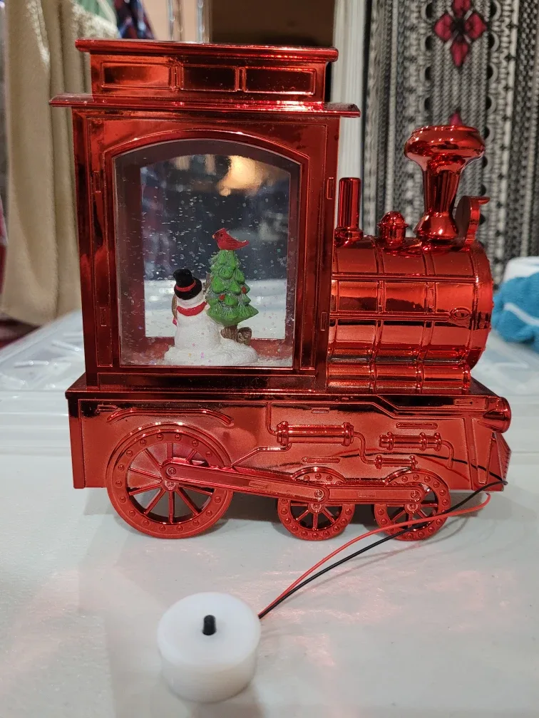 Red Christmas Train Snow Globe