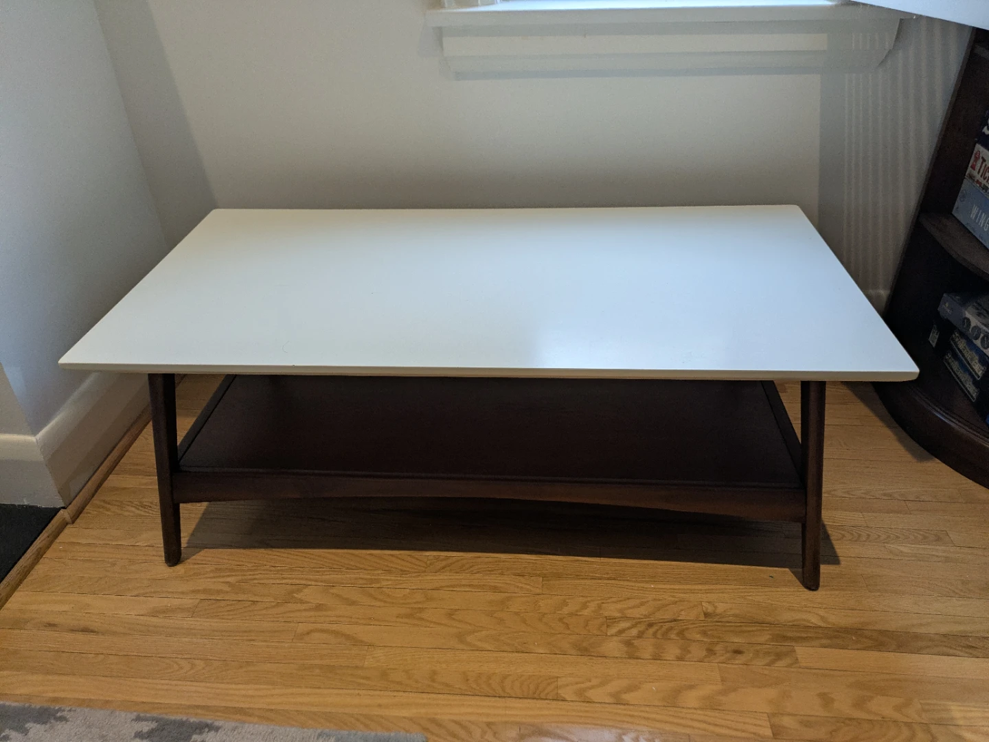 White & Dark Wood Coffee Table