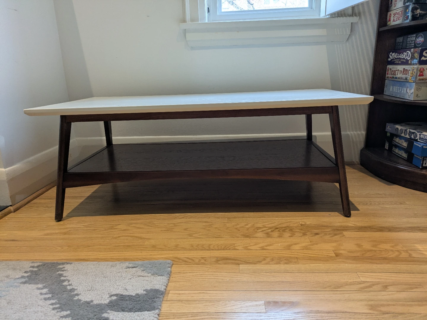 White & Dark Wood Coffee Table - photo 2