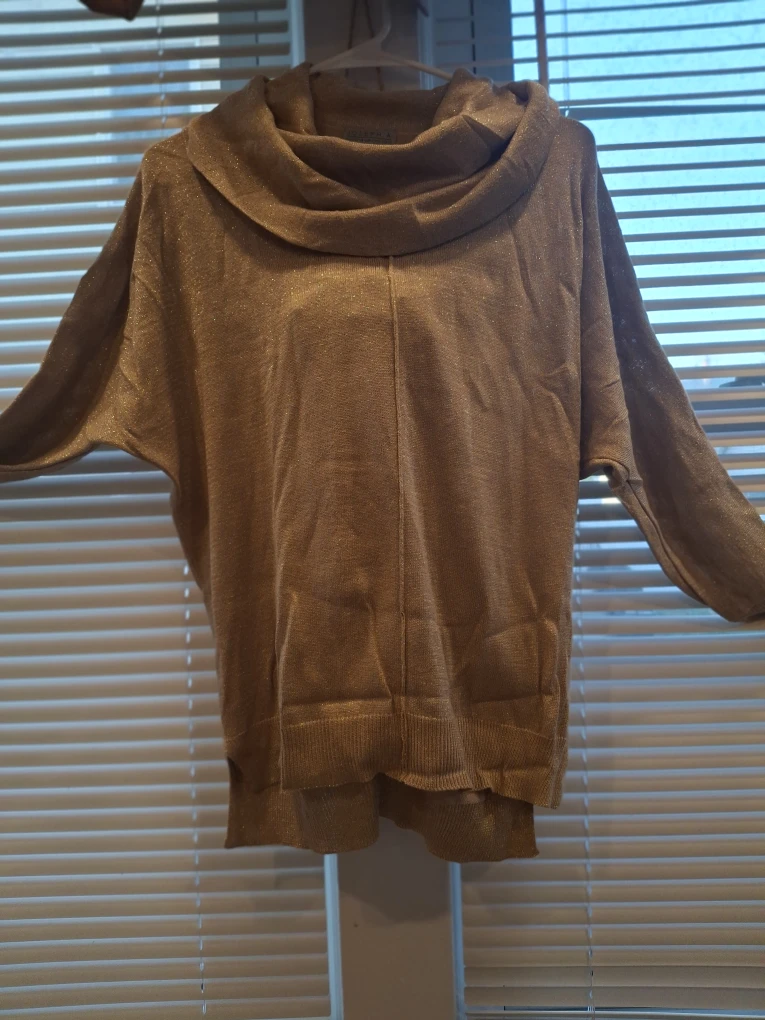 Joseph A. Metallic Cowl Neck Sweater - Size M - photo 2