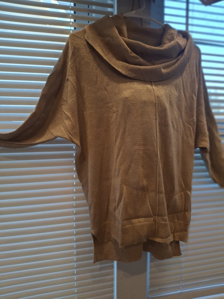 Joseph A. Metallic Cowl Neck Sweater - Size M - photo 3