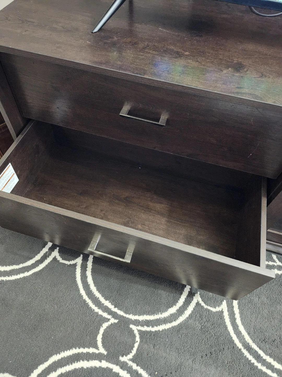 Dark Brown TV Stand with Drawers - photo 2