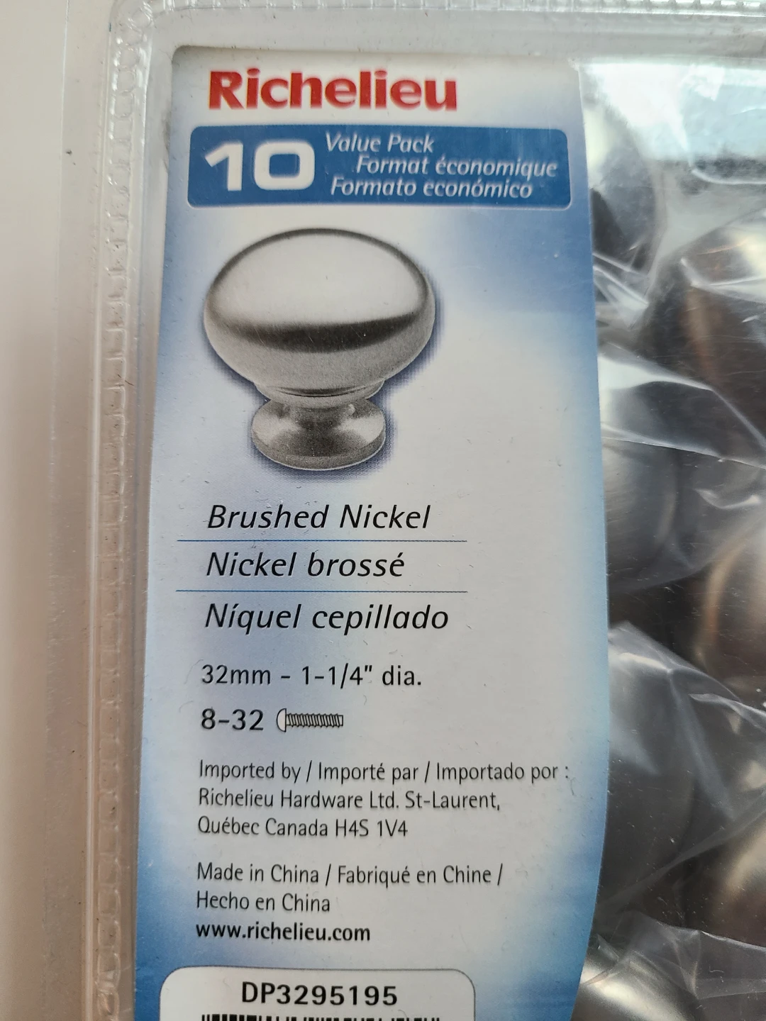 Richelieu Brushed Nickel Modern Cabinet Knobs - New 2 x 10pk - photo 3