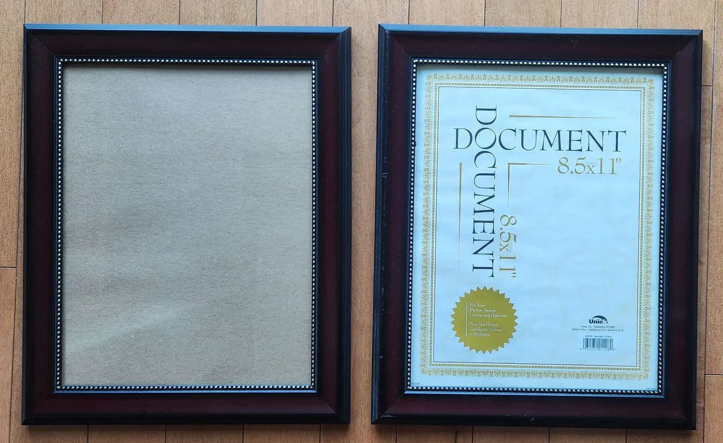 Two Unie Document Frames - 8.5x11"
