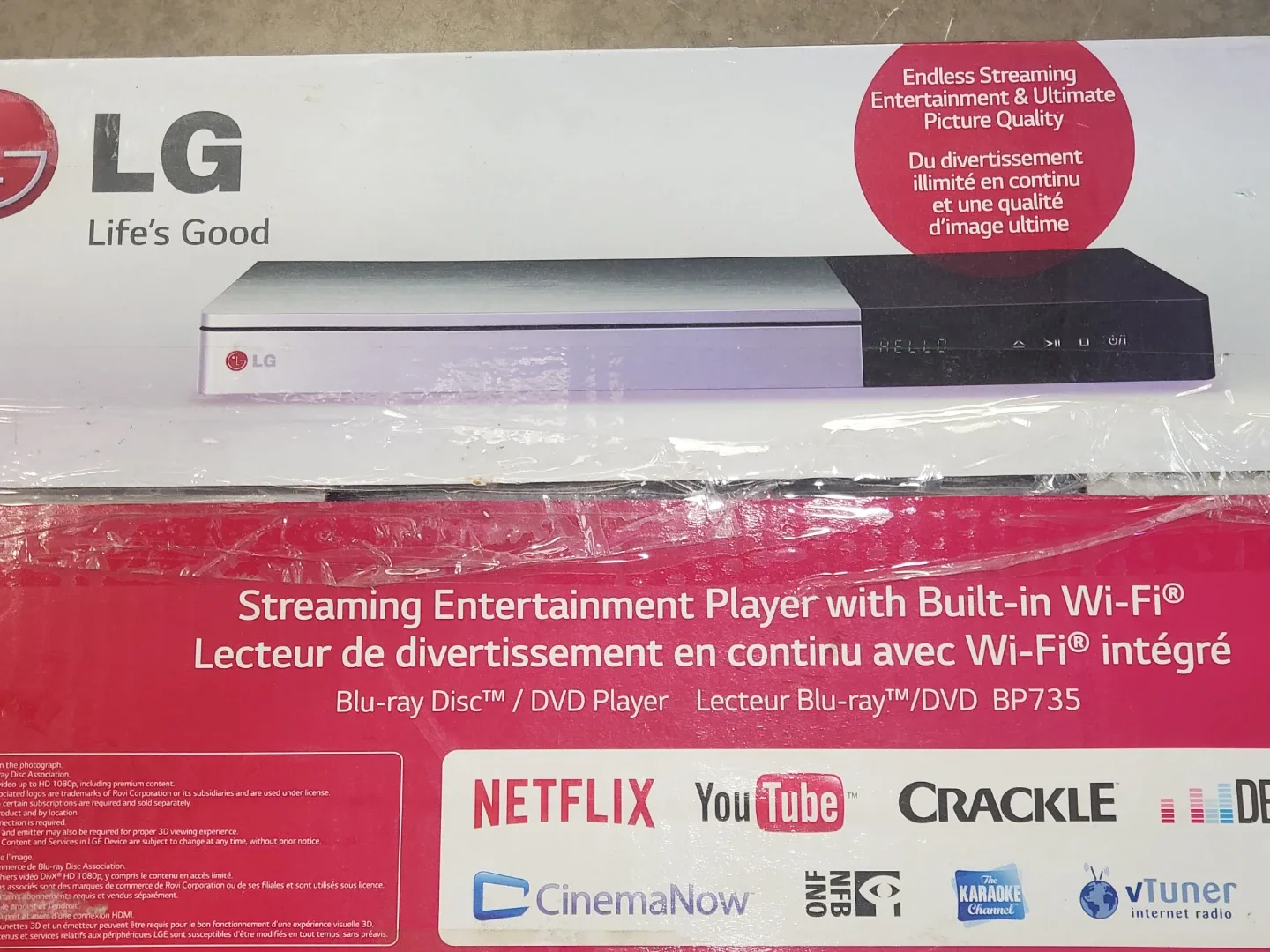 LG BP735 Blu-ray Disc/DVD Player - Like New!