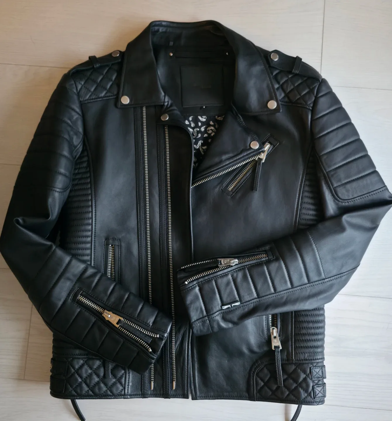 Boda Skins 'The Kay Michaels' Black Leather Jacket - Size S