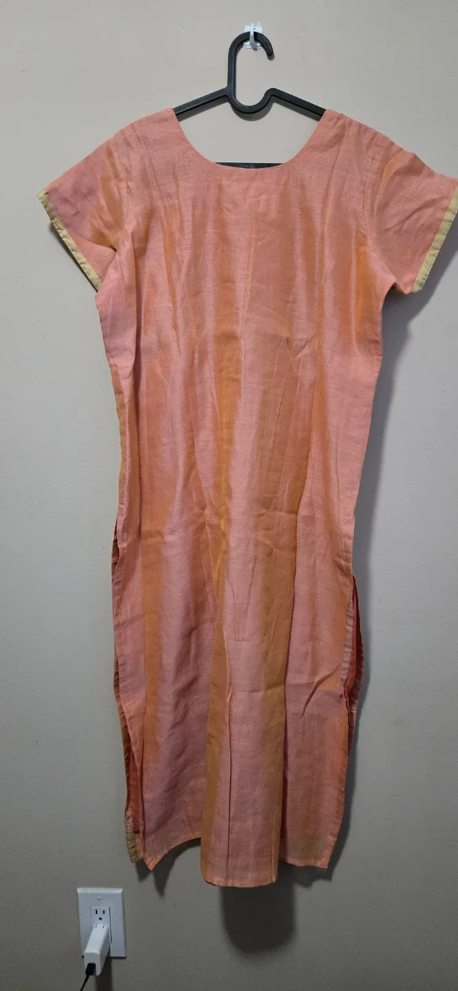 Peach and Gold Salwar Kameez Suit -XL image indicator(4)