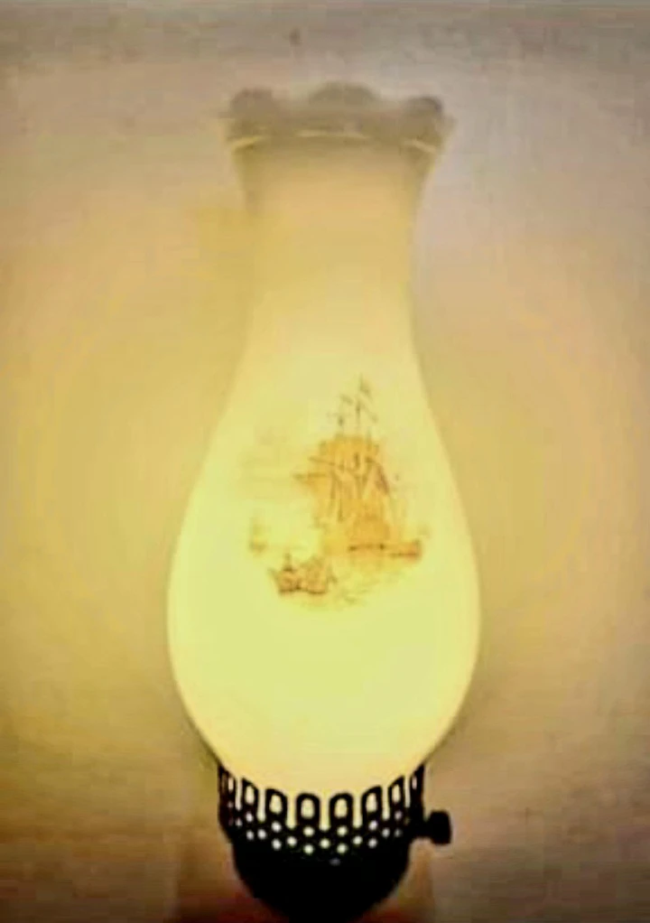 Unique Stunning Italian Copper & Opaline Tall Lamp - photo 5