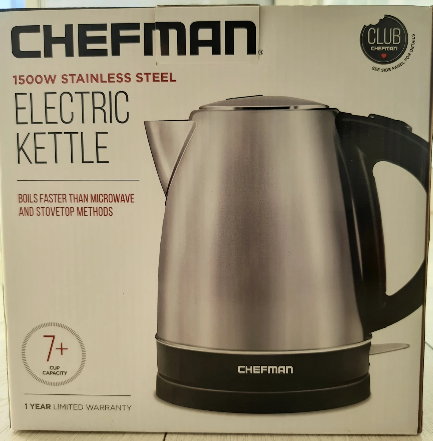Chefman 1500W Stainless Steel Electric Kettle