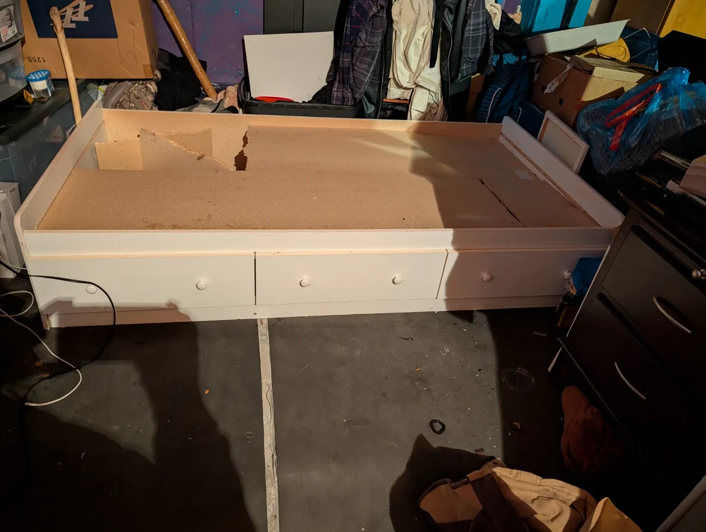 White Bed Frame with Drawers