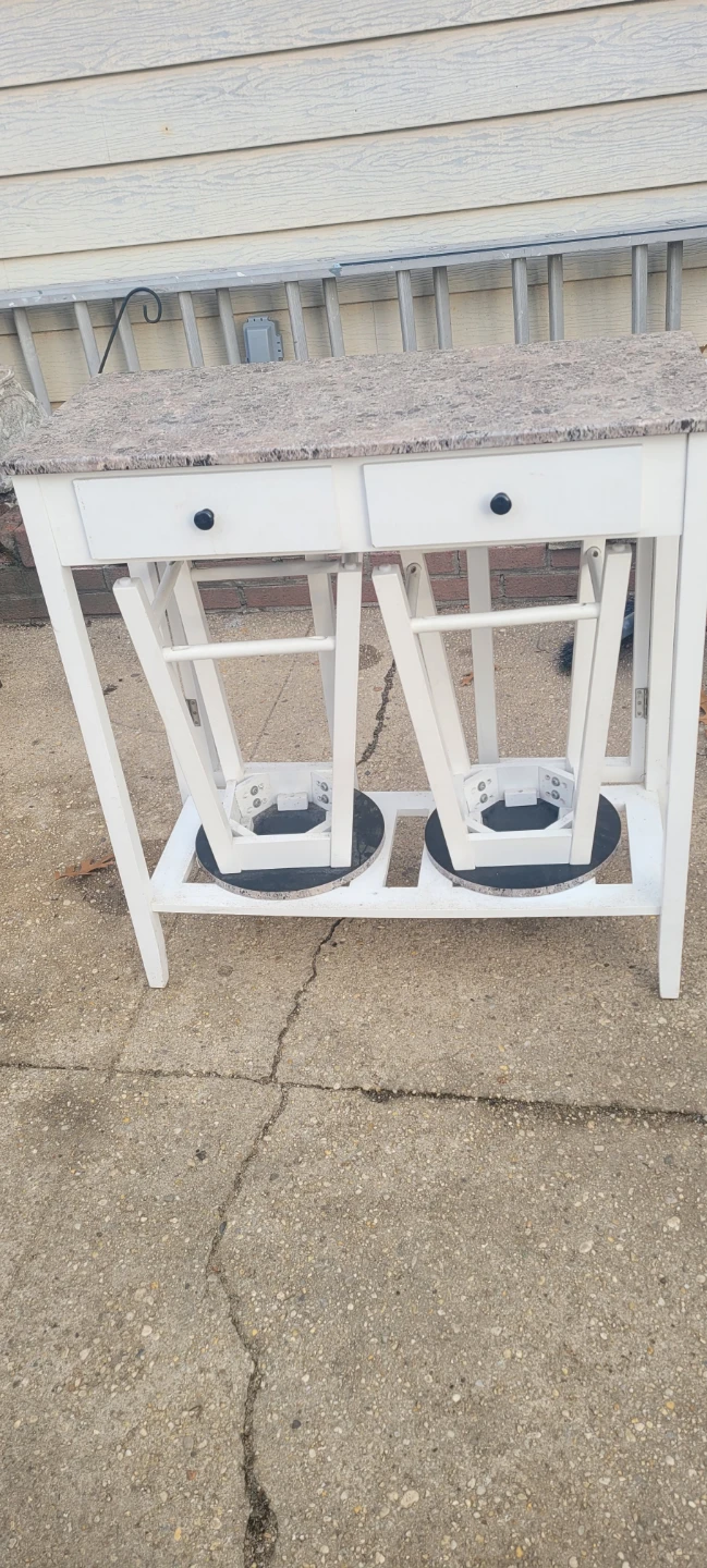 Kitchen Island Table with 2 Stools