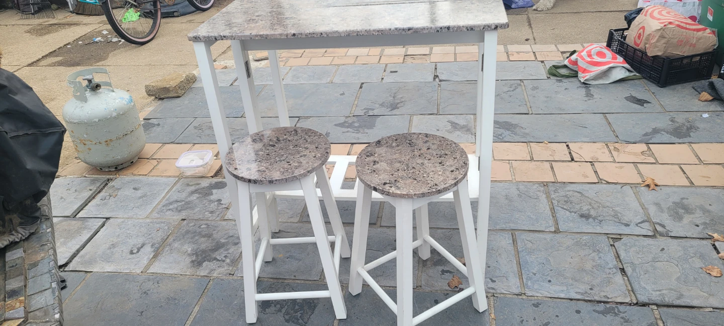 Kitchen Island Table with 2 Stools - photo 3