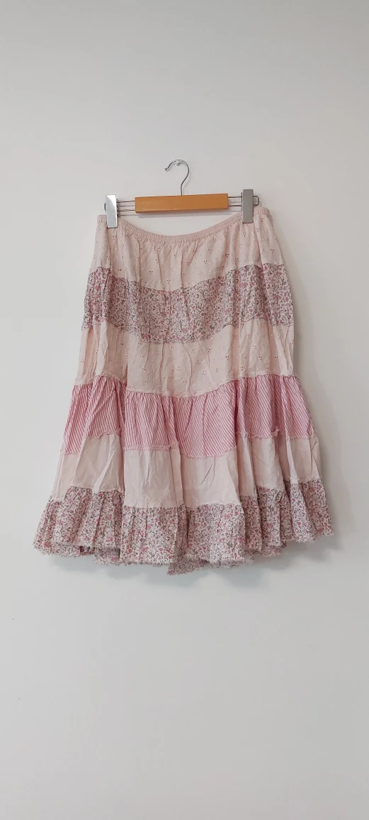 Tiered Floral Skirt - Pink