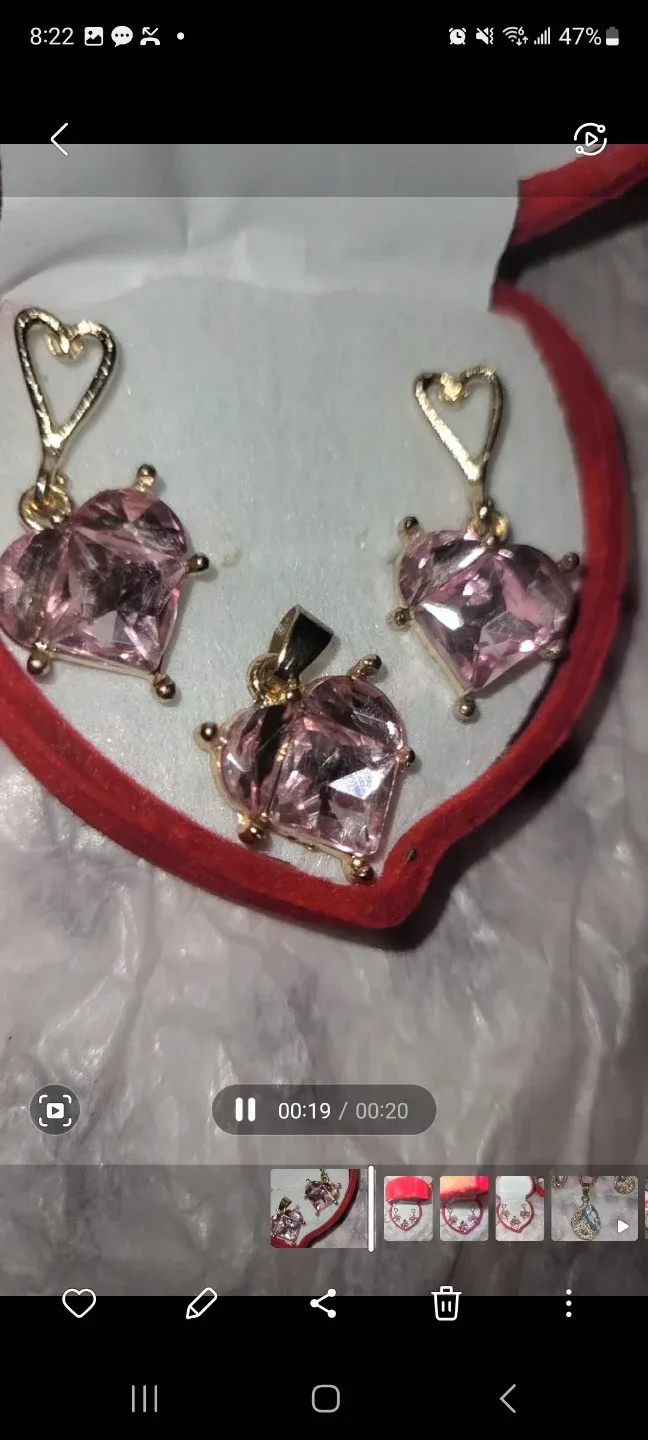Heart-Shaped Pink Jewellery Set
