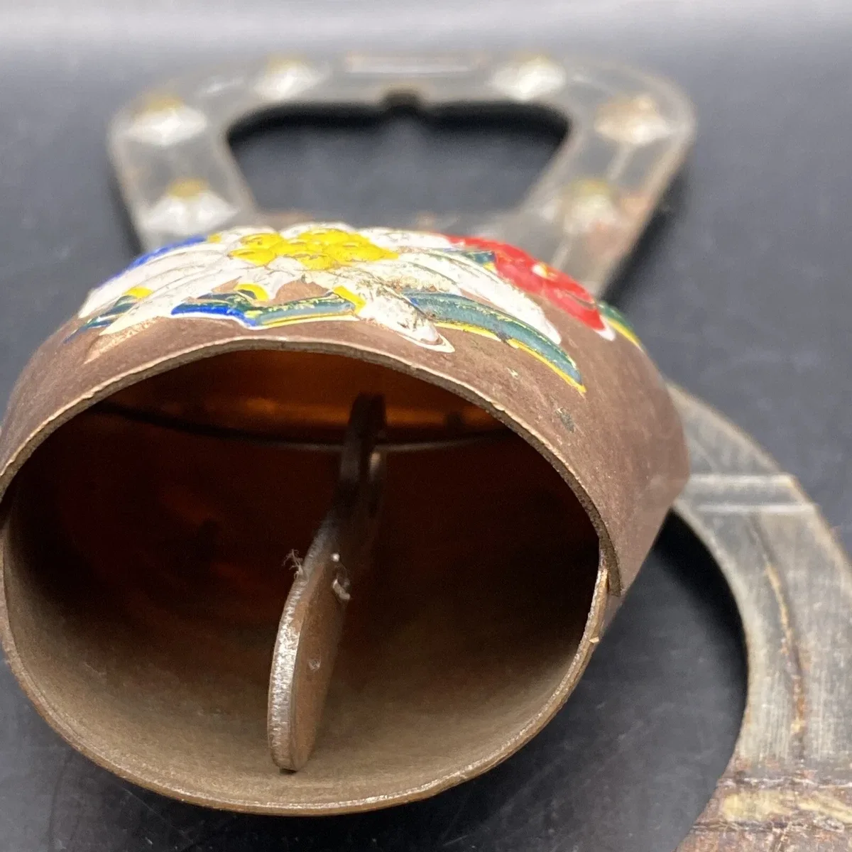 Swiss Cow Bell /bottle opener with Edelweiss Flowers image indicator(4)