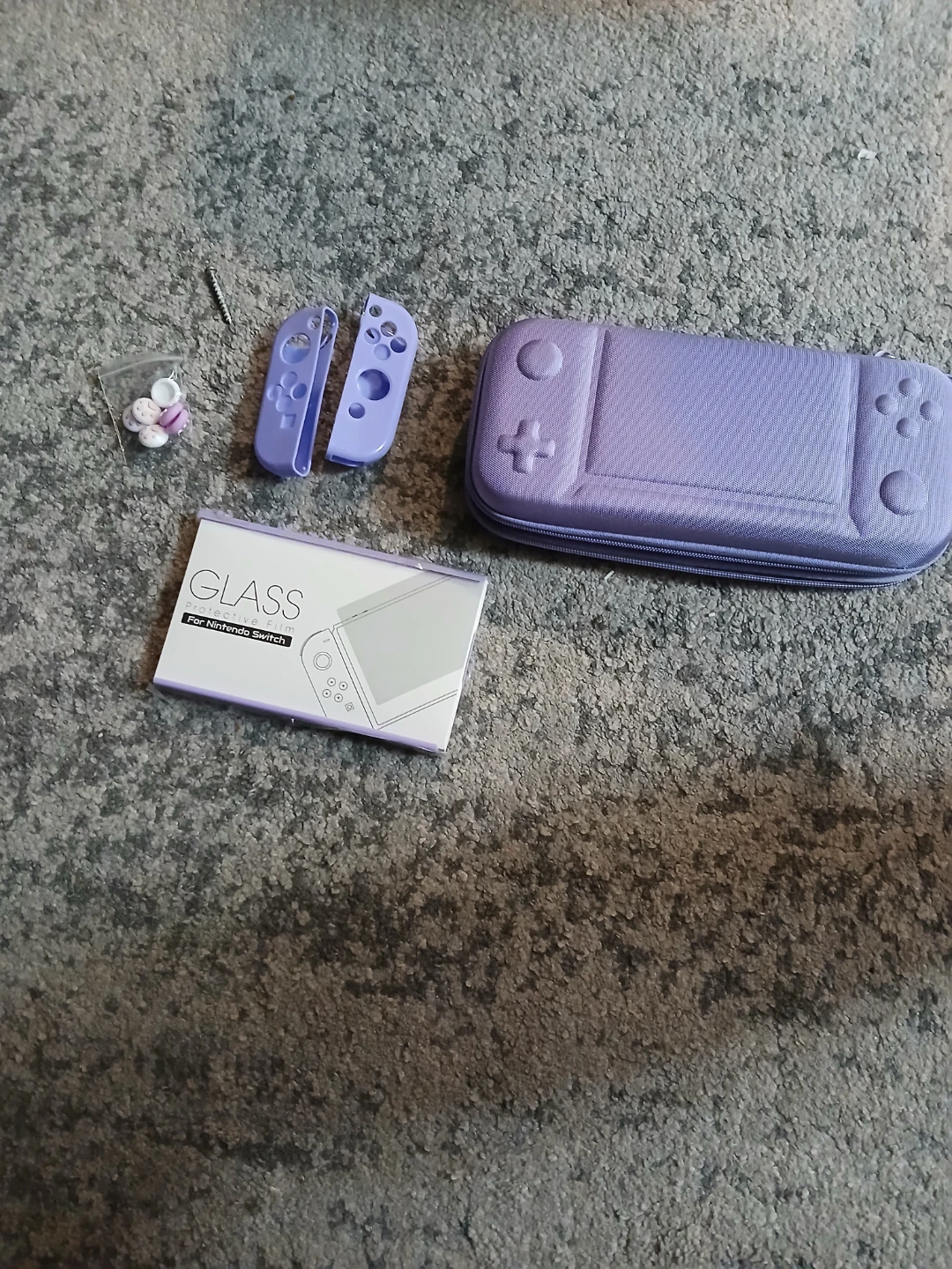 Nintendo Switch Purple Protective Case & Glass Film - photo 2