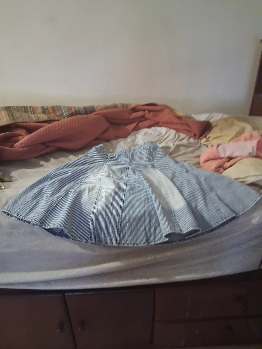Striped Denim Skirt