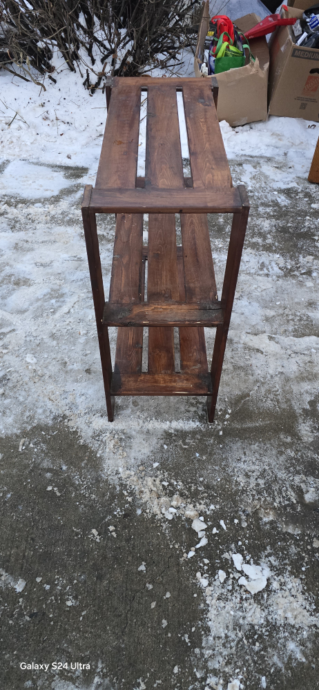 Wooden 3-Tier Shelf - Brown - photo 2