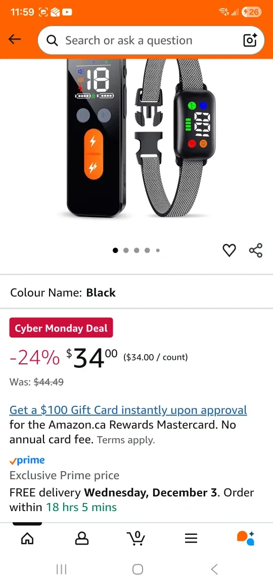 Riroga Dog Training Collar w/ Remote - Black image indicator(4)