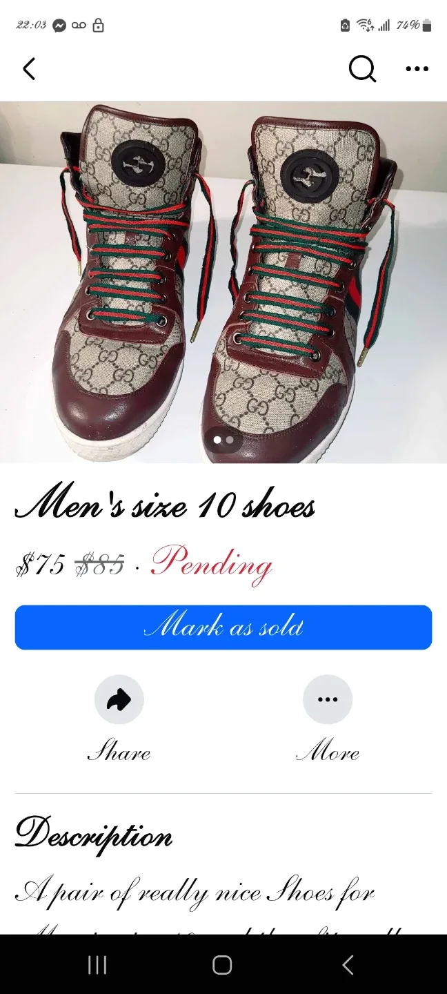 Gucci High-Top Sneakers Size 10 image indicator(3)