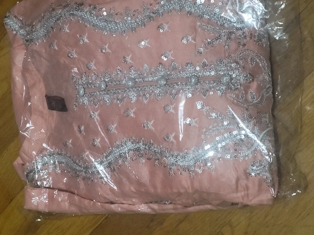 Embroidered Dress - Peach