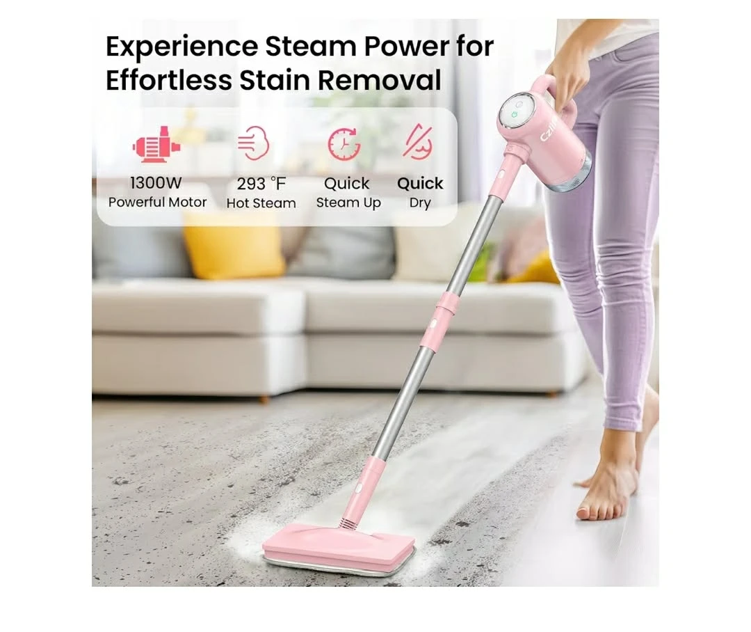 Czlife 1300W Steam Mop - Pink - photo 2