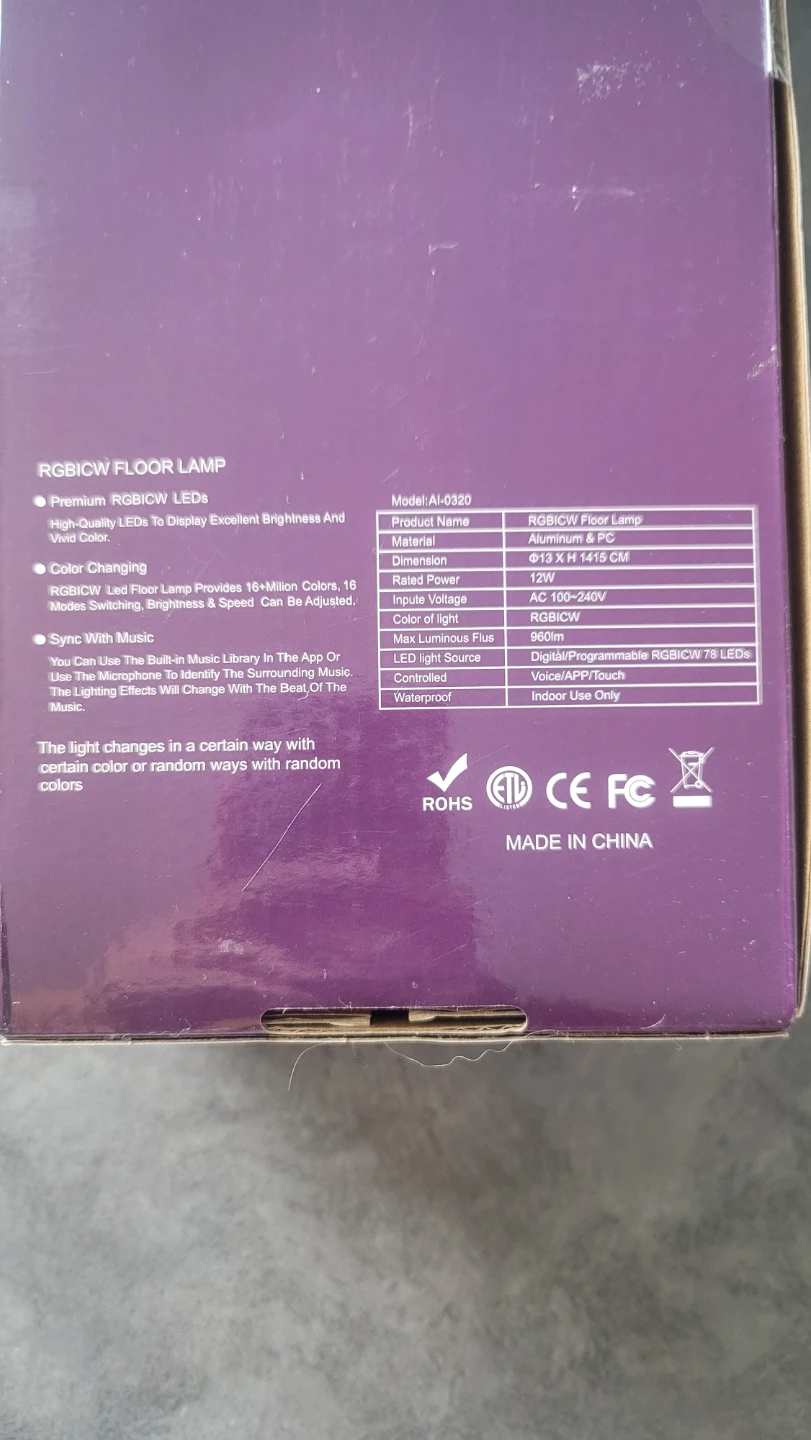 RGBICW Floor Lamp - New in Box - photo 3