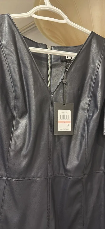 DKNY Faux Leather Dress - Size 10 image indicator(3)
